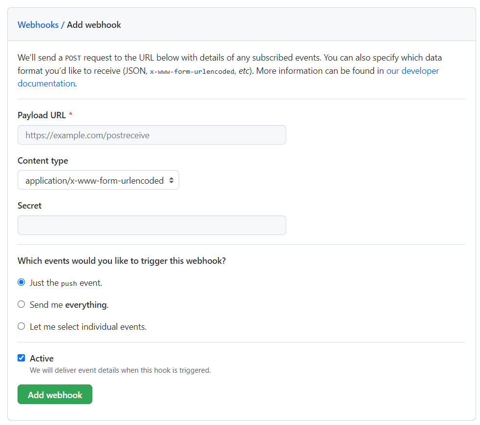 Add webhook Interface